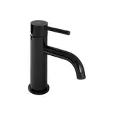 Смеситель для раковины (умывальника) REA LUNGO BLACK GLOSSY черный низкий (REA-B0661)