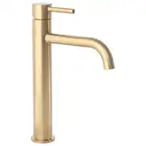 Смеситель для раковины (умывальника) REA LUNGO BRUSHED GOLD высокий (REA-B4526)