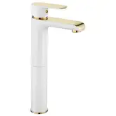 Rea Bloom White Gold Змішувач для раковини, високий, білий (REA-B9931)