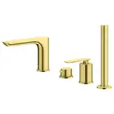 Смеситель для ванны KOHLMAN EXPERIENCE BRUSHED GOLD на борт ванны (QB244EGDB)