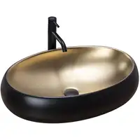 Умывальник (раковина) REA MELANIA BLACK / GOLD накладной черный (REA-U0469)