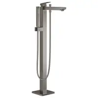 Смеситель для ванны напольный Grohe Eurocube (цвет - тёмный графит, матовый), с душевым гарнитуром (23672AL1)