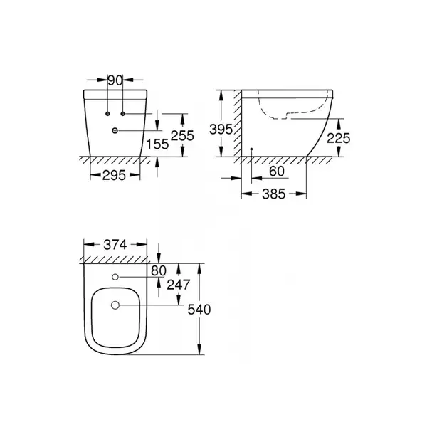 Біде для підлоги Grohe Euro Ceramic, білий (39340000)