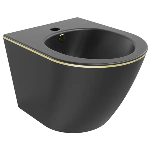 Подвесное биде MEXEN LENA BLACK MATT GOLD EDGE (MEX-35224875)
