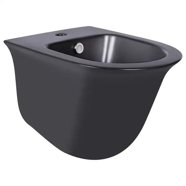 Биде подвесное Qtap Virgo 485х345х365 Matt black QT1855051FMB