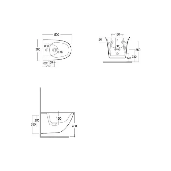 Rak Ceramics Sensation Біде підвісне, білий глянець (SENBD2101AWHA)