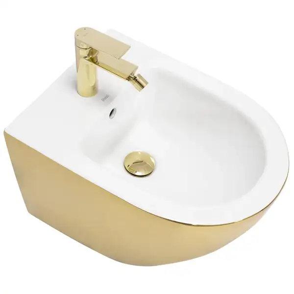 Подвесное биде REA CARLO MINI GOLD WHITE (REA-C2288)