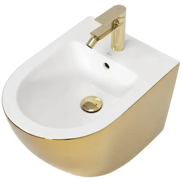 Подвесное биде REA CARLO MINI GOLD WHITE (REA-C2288)