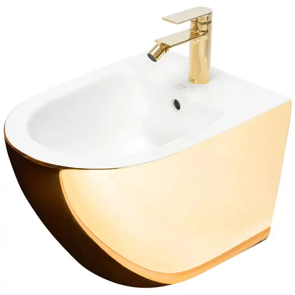 Подвесное биде REA CARLO MINI GOLD WHITE (REA-C2288)