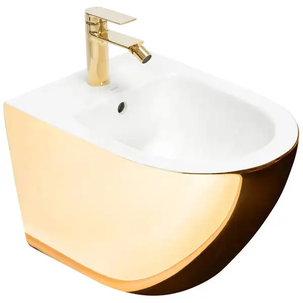 Подвесное биде REA CARLO MINI GOLD WHITE (REA-C2288)