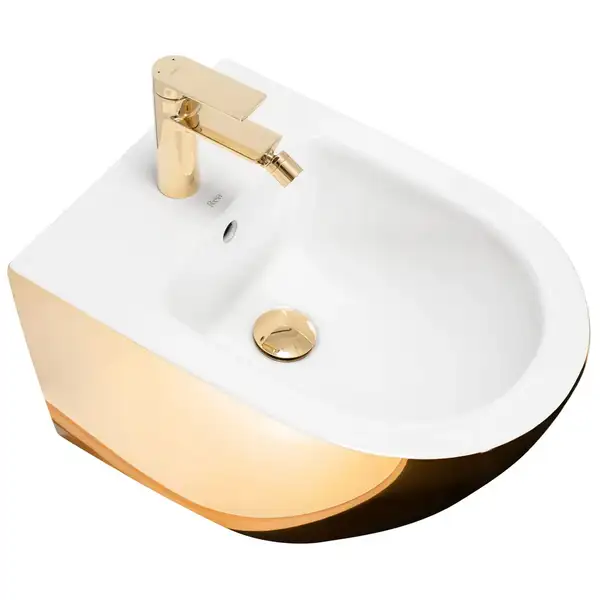 Подвесное биде REA CARLO MINI GOLD WHITE (REA-C2288)