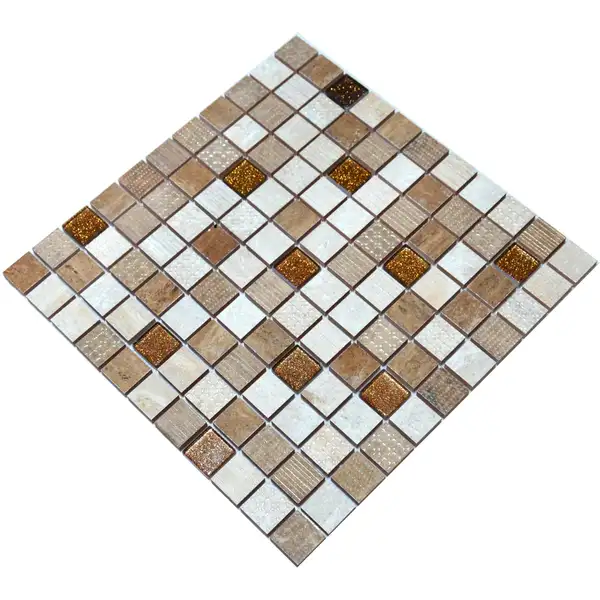 Мозаїка СМ 3044 С3 Beige-Brown-Brown Gold 300x300x9 Котто Кераміка (СМ 325044)
