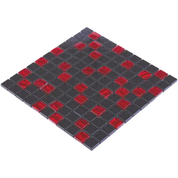 КОТТО КЕРАМІКА Мозаїка GM 8005 C2 Red Silver S6/Black / 300 х 300 х 8   ( 25 х 25 )  Кераміка Лео УКРАЇНА (GM 825005)