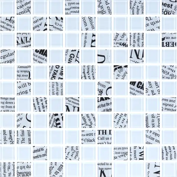 КОТТО КЕРАМІКА Мозаїка скляна GMP 0425012 С2 print 12/white 04 300x300 (кубик 2,5х2,5) Кераміка Лео УКРАЇНА