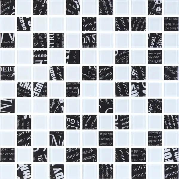 КОТТО КЕРАМІКА Мозаїка скляна GMP 0425048 С2 print 45/white 04 300x300 (кубик 2,5х2,5) Кераміка Лео УКРАЇНА