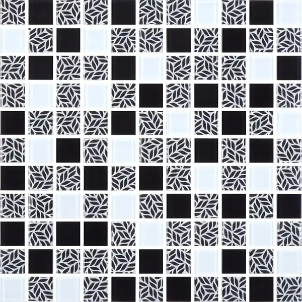 КОТТО КЕРАМІКА Мозаїка скляна GMP 0825011 С3 print 10/black /white 300 x 300 х 8   ( 25 х 25 ) Кераміка Лео УКРАЇНА