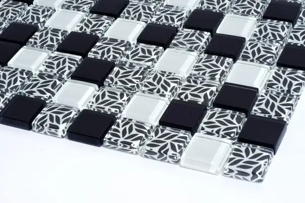 КОТТО КЕРАМІКА Мозаїка скляна GMP 0825011 С3 print 10/black /white 300 x 300 х 8   ( 25 х 25 ) Кераміка Лео УКРАЇНА