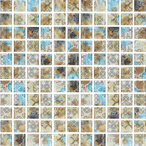 КОТТО КЕРАМІКА Мозаїка скляна GMP 0425028 С print 34 300x300 (кубик 2,5х2,5) Кераміка Лео УКРАЇНА (GPM 0425028)