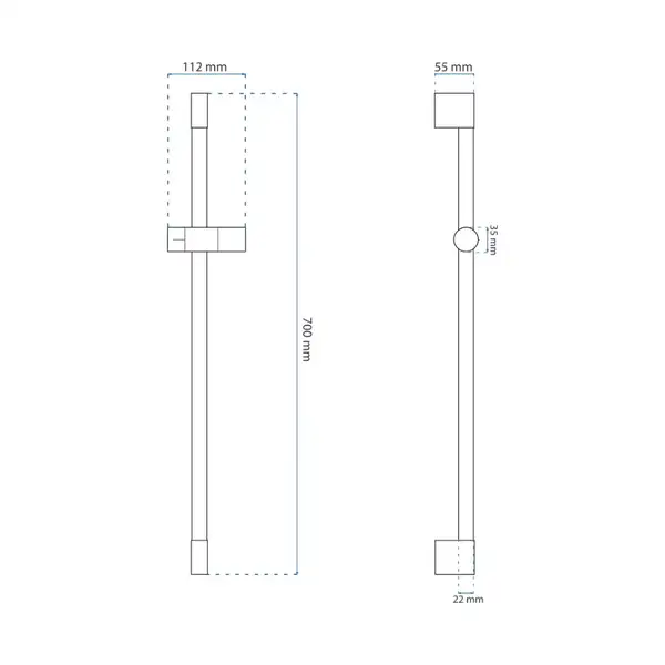 Rea 01 Душевая штанга с держателем, черный (REA-P5983) Rea 01 Душевая штанга с держателем, черный (REA-P5983)