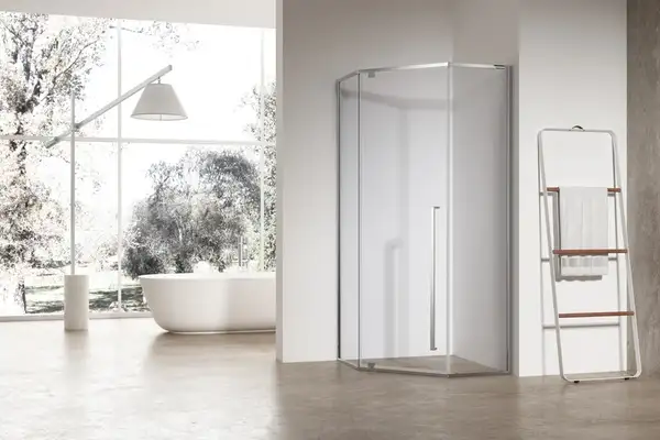 Душова кабіна без піддону Koer SR SC06-100x100x200-TR-01 прозоре скло Easy Clean 8мм, хром (KR5365)