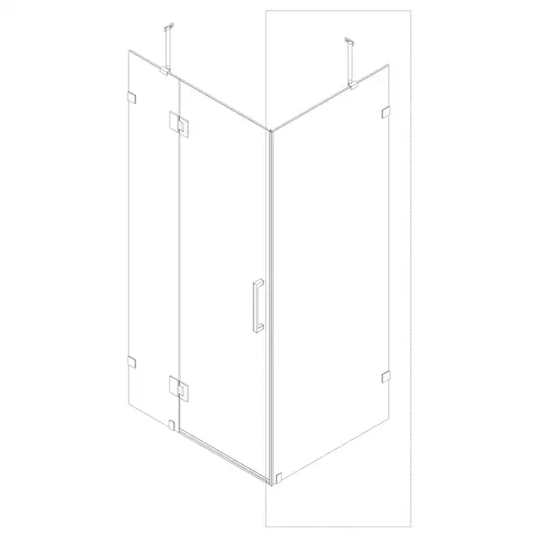 KOER SR SW04 Боковая стенка для душа, прозрачное стекло, хром (KR5389)