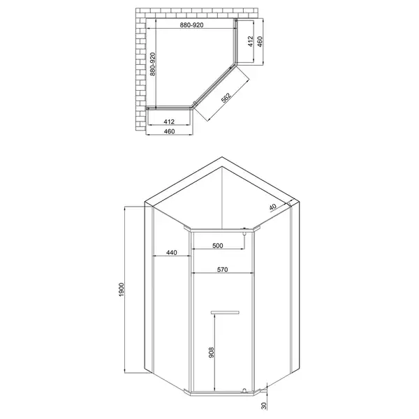 Душевая кабина Lidz Dozorca SC90x90.BLA.LOW.TR, стекло прозрачное 6 мм без поддона (LDSC9090BLALOWTR2)
