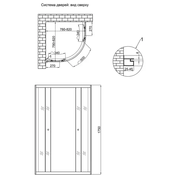 Душевая кабина Lidz Latwa SC80x80.SAT.MID.FR, стекло Frost 4 мм без поддона (LLSC8080SATMIDFR2)