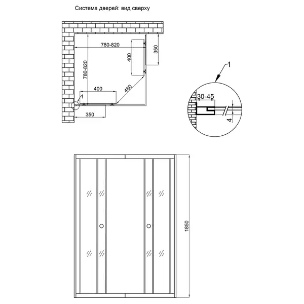 Душевая кабина Lidz Wiezak SC80x80.SAT.LOW.L, стекло Linie 4 мм без поддона (LWKSC8080SATLOWL2)