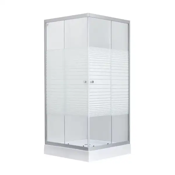 Набор Lidz душевая кабина Wiezak SC80x80.SAT.LOW.L, стекло Linie 4 мм + поддон Mazur (LWKSC8080SATLOWL2SET)