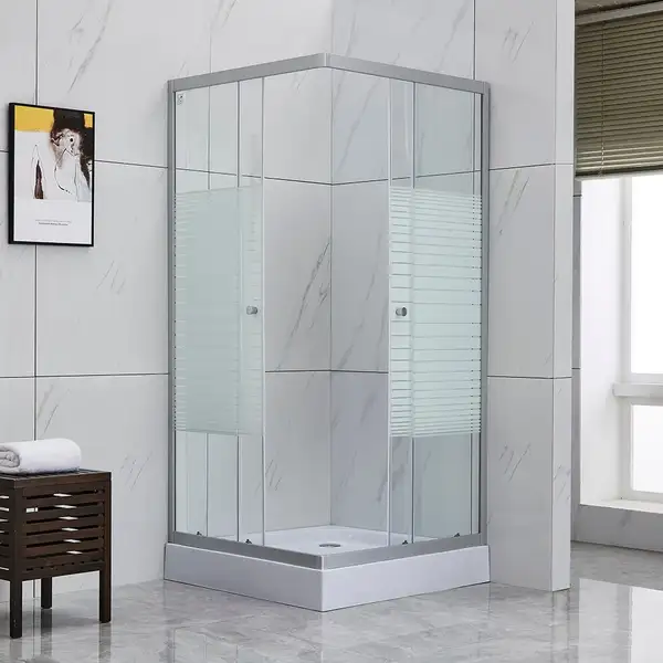 Душевая кабина Lidz Wiezak SC90x90.SAT.LOW.L, стекло Linie 4 мм (LWKSC9090SATLOWL)
