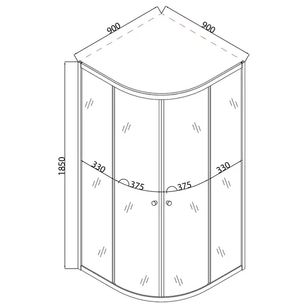 Mixxus PLAIN SC01 Душова кабіна, прозоре скло хром (MI6899)