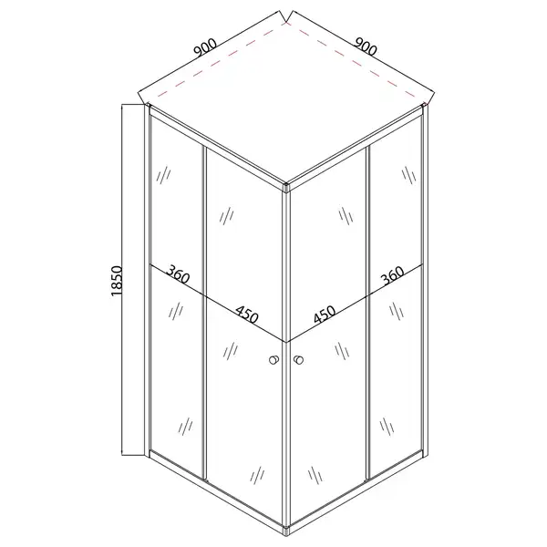 Mixxus CUBIC SC01 Душова кабіна, графіт/прозоре скло (MI6907)