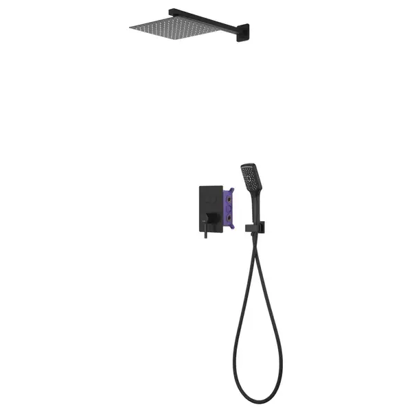 Душовий гарнітур прихованого монтажу Corsan CMZ066MBL BLACK + BOX чорний (646987)