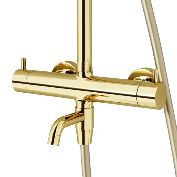 Душевой гарнитур Corsan LUGO GOLD с изливом (CMN01MGLW)