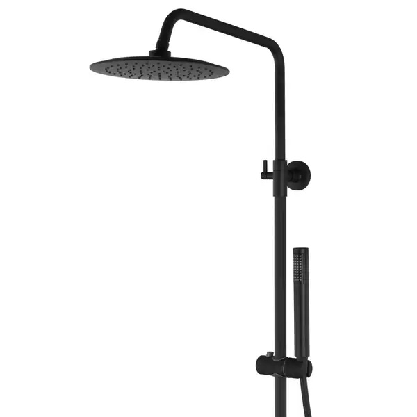 Душевой гарнитур Corsan LUGO BLACK MATT с термостатом и изливом (CMN01TBLW)