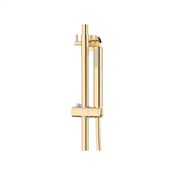 Душевой гарнитур Corsan LUGO GOLD с термостатом и изливом (CMN01TGLW)