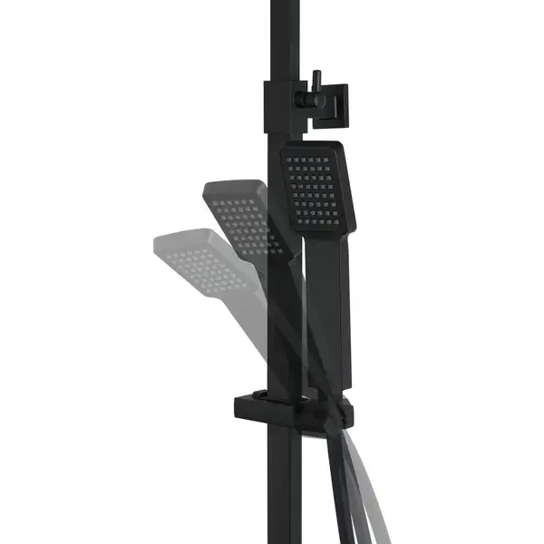 Душовий гарнітур Corsan ANGO BLACK MATT з термотстатом та виливом (CMN020)