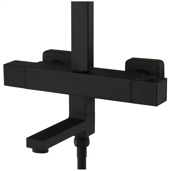 Душовий гарнітур Corsan ANGO BLACK MATT з термотстатом та виливом (CMN020)