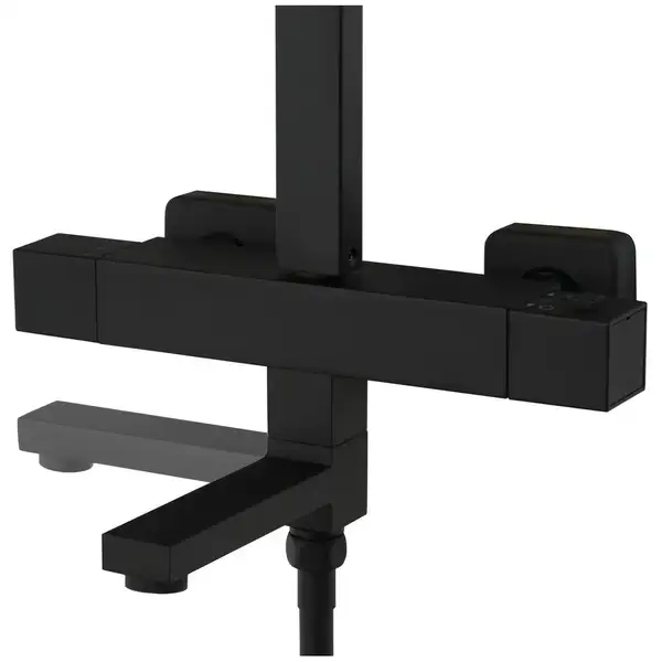 Душовий гарнітур Corsan ANGO BLACK MATT з термотстатом та виливом (CMN020)