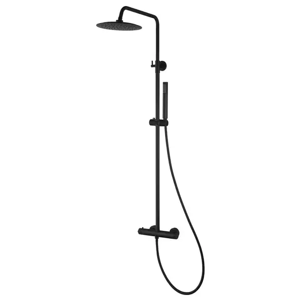 Душовий гарнітур Corsan LUGO BLACK MATT з термостатом (CMN023)