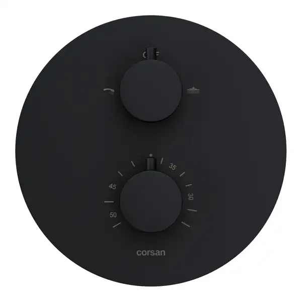 Душевая система с термостатом CORSAN LUGO BLACK + BOX скрытого монтажа (Z03TBL) Душевая система с термостатом CORSAN LUGO BLACK + BOX скрытого монтажа (Z03TBL)