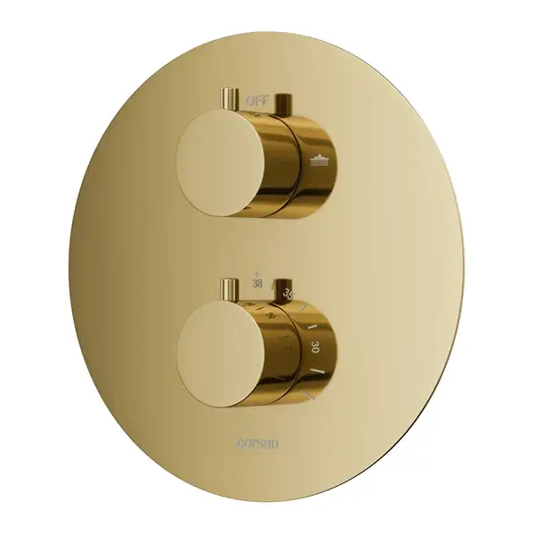 Душевая система с термостатом CORSAN LUGO GOLD + BOX скрытого монтажа (Z03TGL)