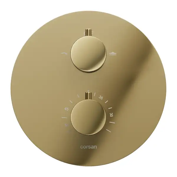 Душевая система с термостатом CORSAN LUGO GOLD + BOX скрытого монтажа (Z03TGL)