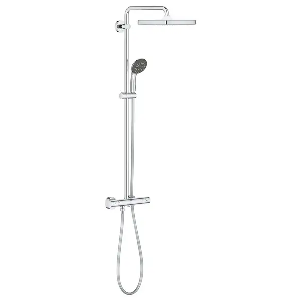 Душова система з термостатом, настінний монтаж Grohe QuickFix Vitalio Start System 250 Cube 26697000 Душова система з термостатом, настінний монтаж Grohe QuickFix Vitalio Start System 250 Cube 26697000