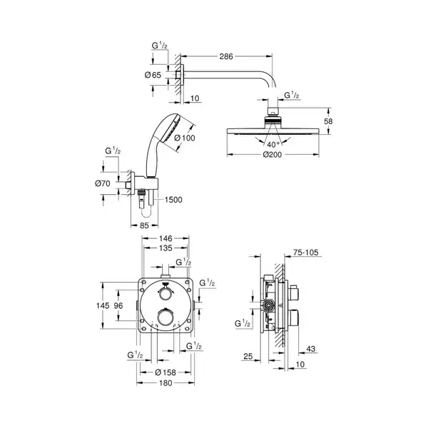 Набір GROTHERM 3472700L терм.+верх.душ Temp.Cosm.200мм+ручн.душ NTempesta 100 II set 5,7 GROHE НІМЕЧЧИНА Набір GROTHERM 3472700L терм.+верх.душ Temp.Cosm.200мм+ручн.душ NTempesta 100 II set 5,7 GROHE НІМЕЧЧИНА