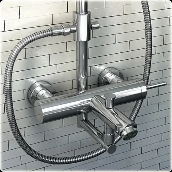 Душевой гарнитур KOHLMAN MAXIMA CHROME с изливом (QW277M)