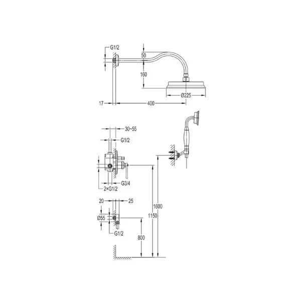 душевая система скрытого монтажа Omnires Armance antique copper (SYSAM10ORB) душевая система скрытого монтажа Omnires Armance antique copper (SYSAM10ORB)