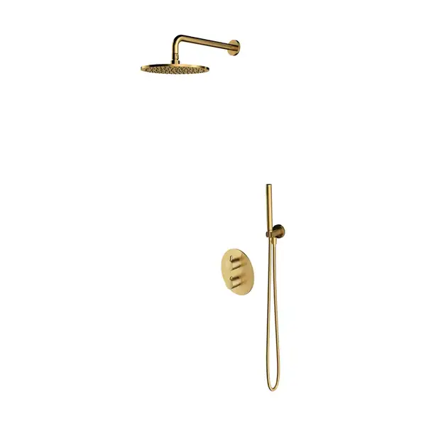 душова система з термостатом Omnires Y brushed gold (SYSYT05XGLB)