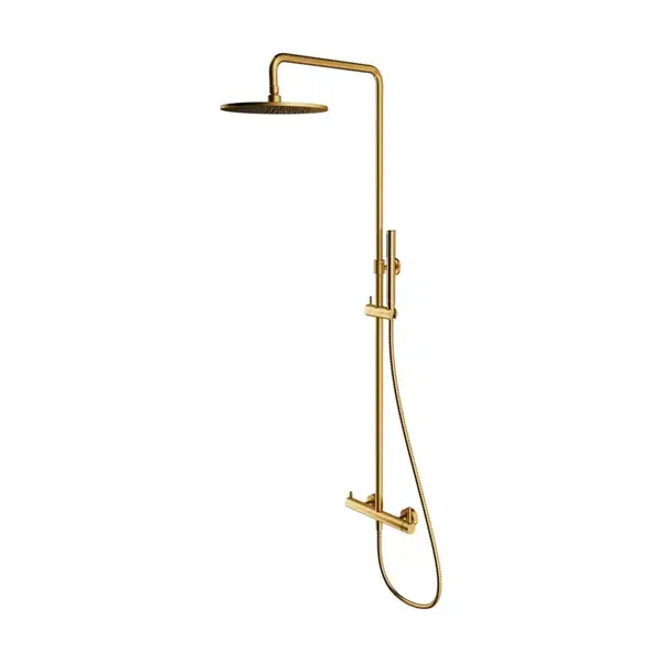 душевая система с термостатом Omnires Y  brushed gold (Y1244MGLB)