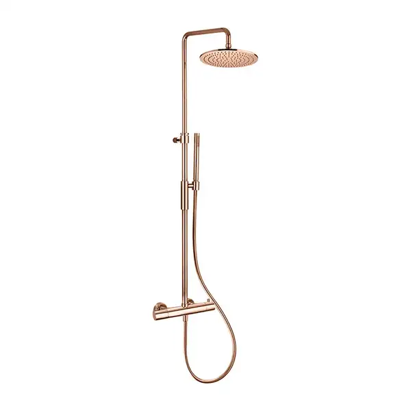 Душова система Paffoni Light, з термостатом, верхня лійка 300 мм, Brushed Copper (ZCOL646KLIQRMSP) Душова система Paffoni Light, з термостатом, верхня лійка 300 мм, Brushed Copper (ZCOL646KLIQRMSP)